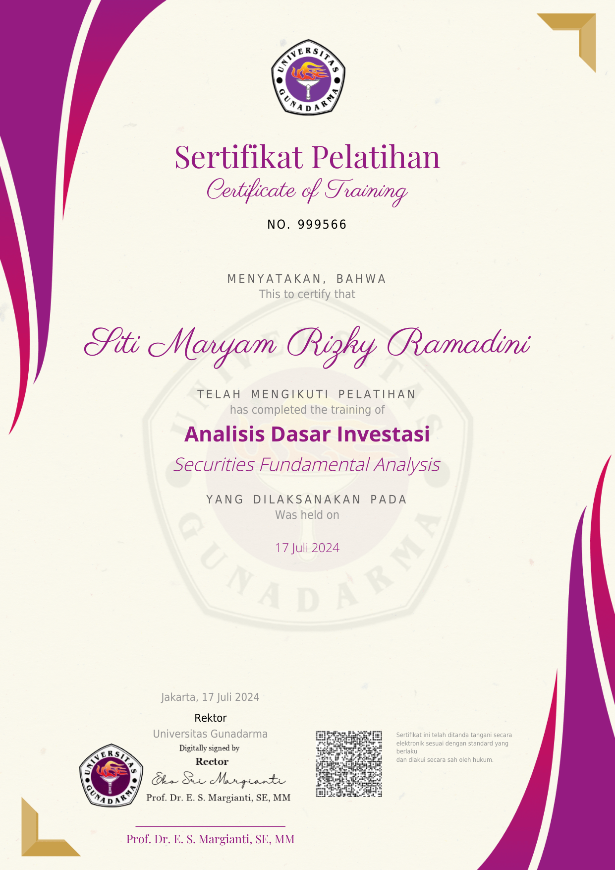 Securities Fundamental Analysis Certificate